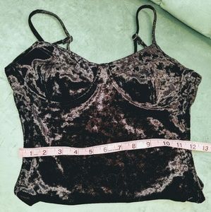 Forever 21 Black Velvet Bustier bodysuit
